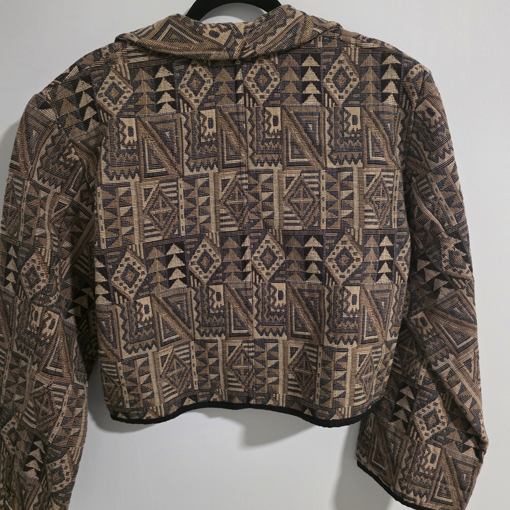 ✨ Flashback Vintage Aztec Cropped Jacket (Medium) ✨ BOHO - Picture 8 of 11